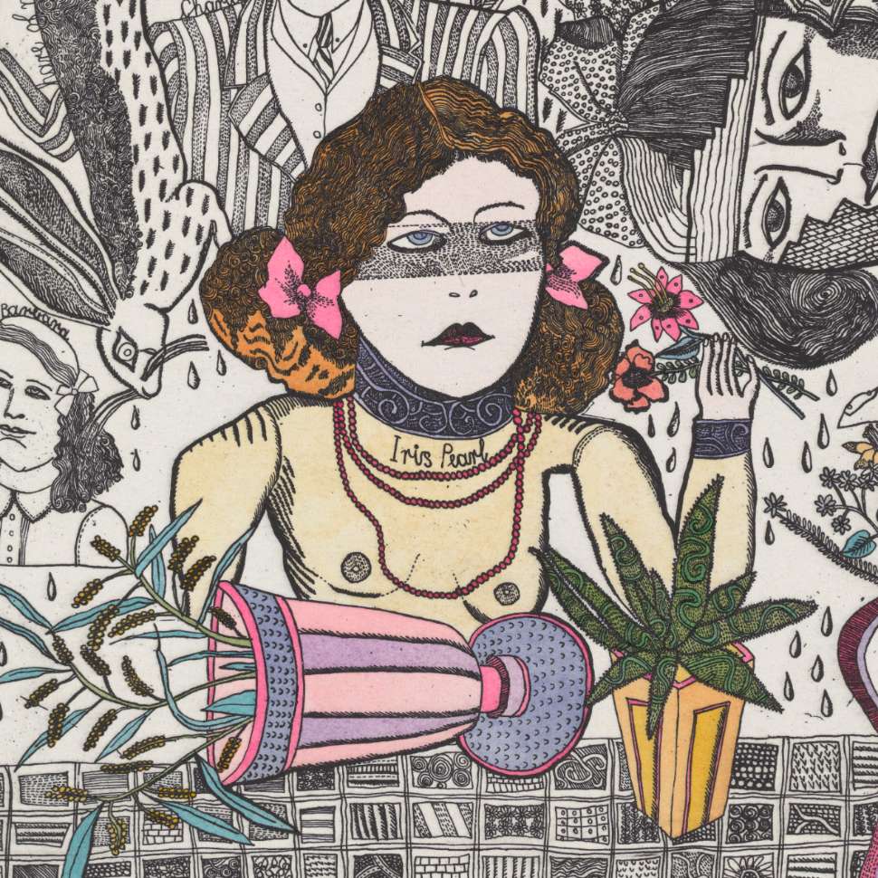 illustration of woman with plants
