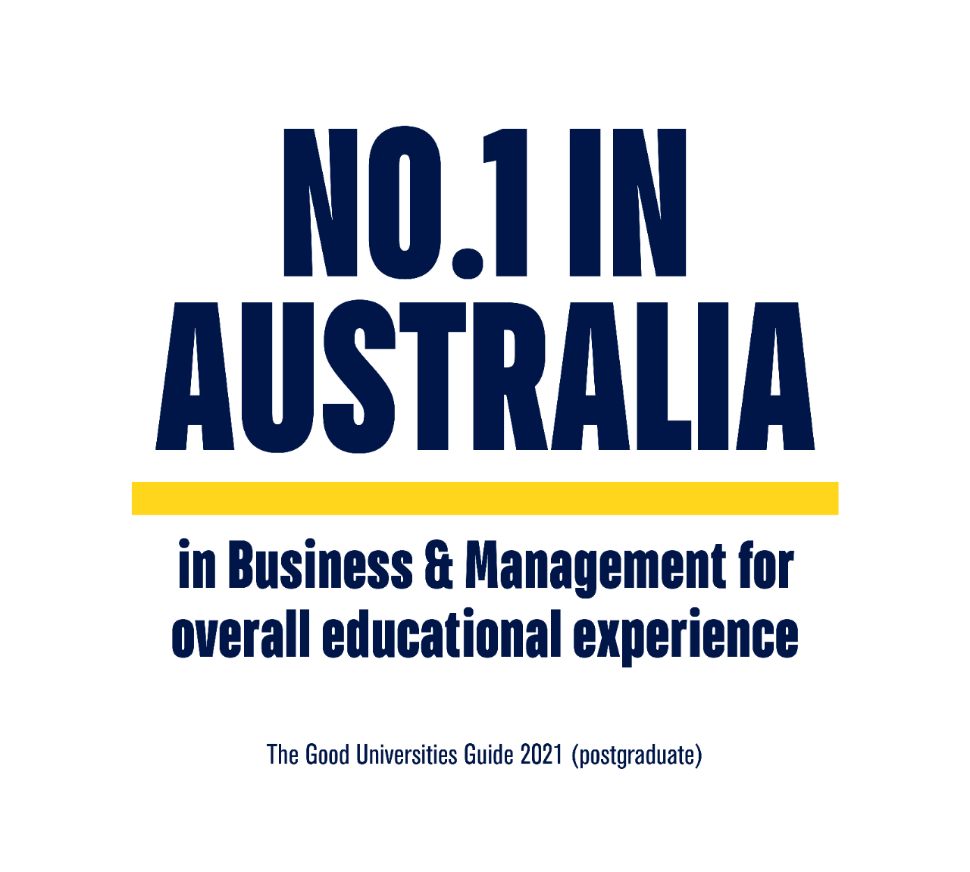 No 1 in Australia for overall experience in business and management